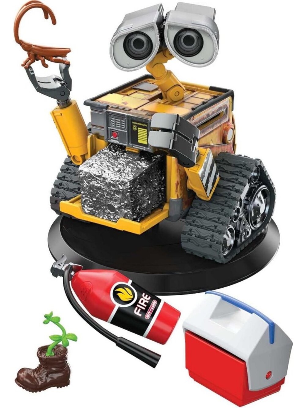 Collectible Wall-E Figure - 3.5in Tall, Bendable Treads, Accessories & Display